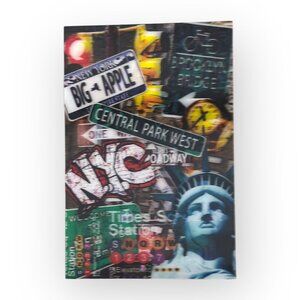 NYC 3D Hologram Postcard Collage Featuring Iconic Landmarks Signs 4 x 6 inches